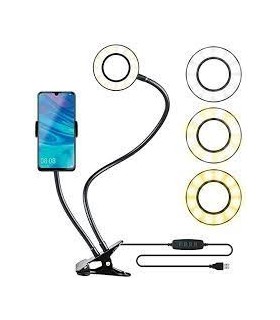 Soporte de teléfono con aro de luz