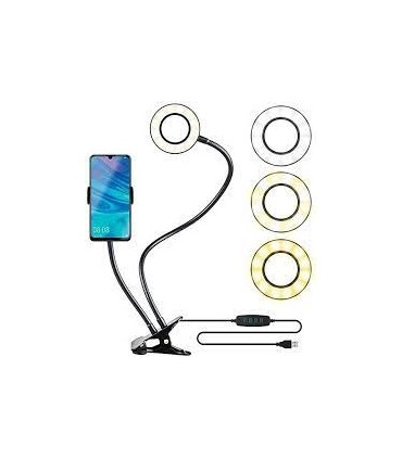 Soporte de teléfono con aro de luz