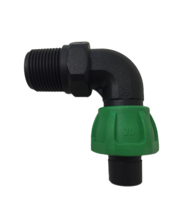 Conector de válvulas curvo RXP Amb-20 mm