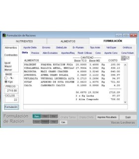WINRAC: Software de Formulación de Raciones Multiespecie de Cooprinsem