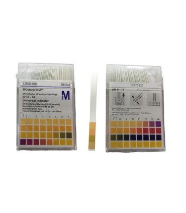 Indicadores de pH en varillas (rango 0-14)