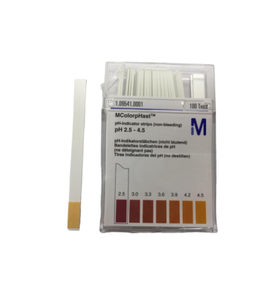 Indicadores de pH en varillas (rango 2,5-4,5)