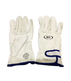 Guantes de cuero corto con ajuste de velcro par