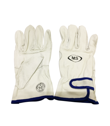 Guantes de cuero corto con ajuste de velcro par
