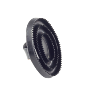 Rasqueta de goma ovalada para caballos