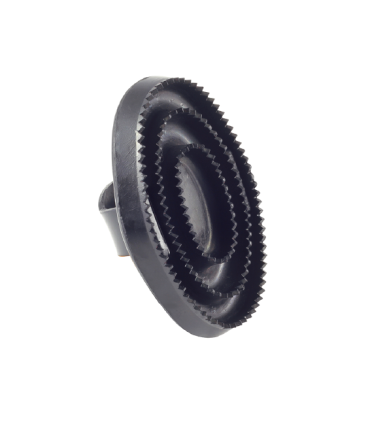 Rasqueta de goma ovalada para caballos