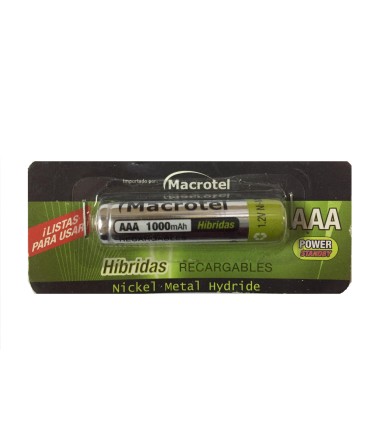 Pila recargable AAA (Super chica) 750 Mah