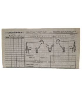 Tarjeta de identificación para bovinos