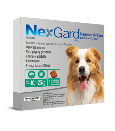 Nexgard tableta 68 mg para perros de 10,1-25 kgs