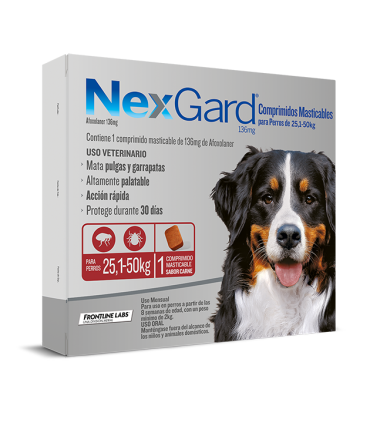 Nexgard tableta 136 mg para perros de 25,1- 50 kgs