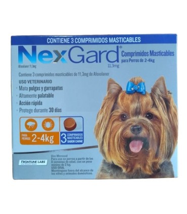 Nexgard 11,3 mg para perros de 2-4 kgs (3 comprimidos)