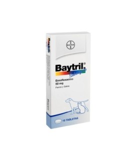 Baytril 50 mg caja 10 comprimidos
