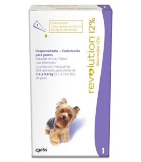 Revolution 12% pipeta 0,25 ml para perros de 2,6 a 5 kgs