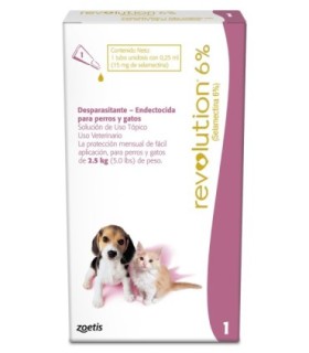 Revolution 6% pipeta 0,25 ml para perros y gatos de 2,5 kgs