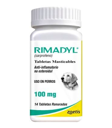 Rimadyl 100 mg. Frasco 14 tabletas