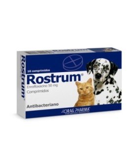 Rostrum 50 mg gatos y perro raza pequeña 10 comprimidos