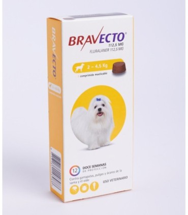 Bravecto tableta 112,5 mg para perros de 2-4,5 kgs