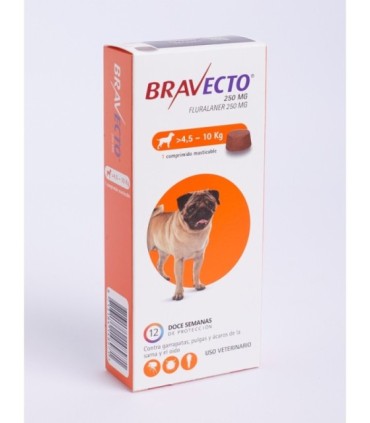 Bravecto tableta 250 mg para perros de 4,5-10 kgs