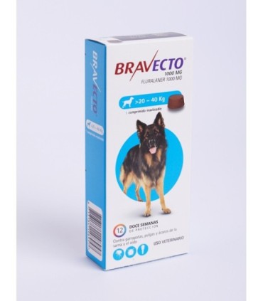 Bravecto tableta 1000 mg para perros de 20-40 kgs