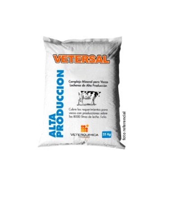 Sal Mineral Polvo Vetersal Alta Producción 25 Kgs