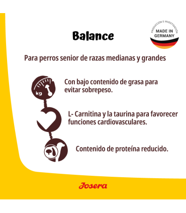 Josera Balance 12,5 kgs - Perro Senior - Raza Mediana/Grande