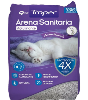Arena sanitaria Traper Lavanda 9 kgs
