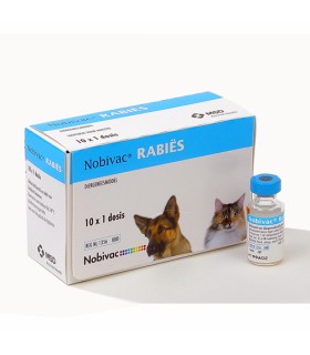 Vacuna mascota Nobivac rabia - frasco 10 dosis