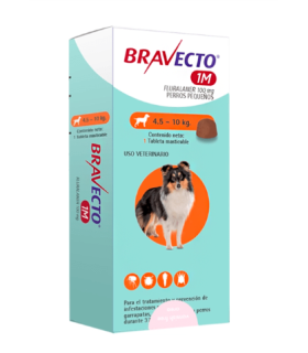 Bravecto 1M 100 mg para perros de 4,5 a 10 kgs - 1 Tableta