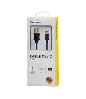 Tecmaster Cable Tipo C Aa Usb Negro