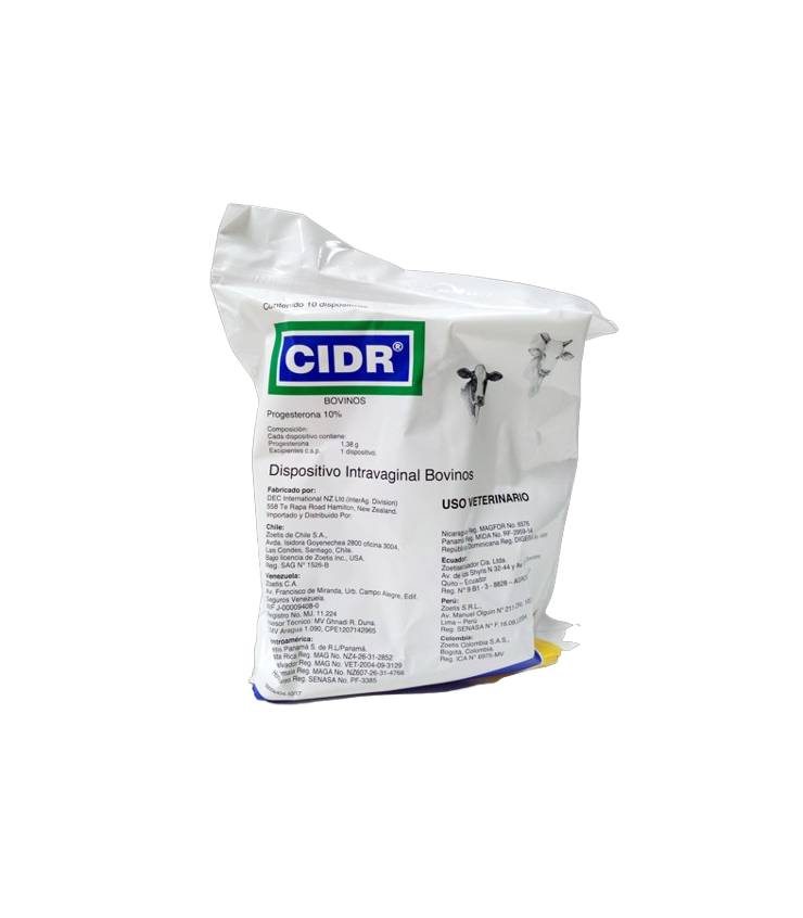CIDR bovino 1,38 grs bolsa 10 unidades