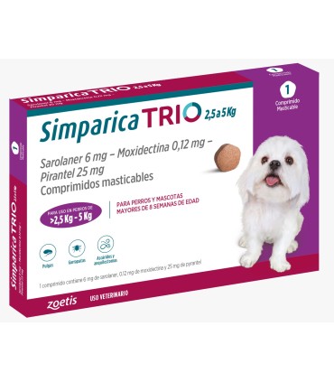 Simparica Trio 2.5-5 kgs - 1 comprimido