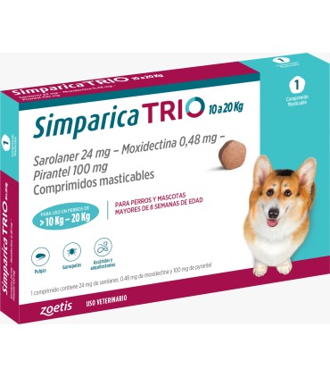Simparica Trio 10-20 kgs - 1 comprimido