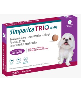Simparica Trio 2.5-5 kgs - 3 comprimidos