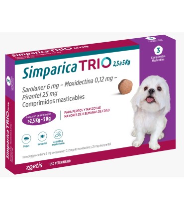 Simparica Trio 2.5-5 kgs - 3 comprimidos