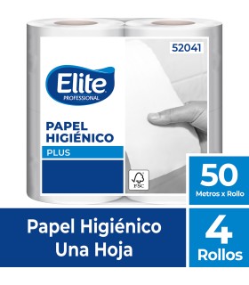 Papel Higiénico Rollo Una Hoja 12 Pq x 4 Un x 50 Mts Elite Professional