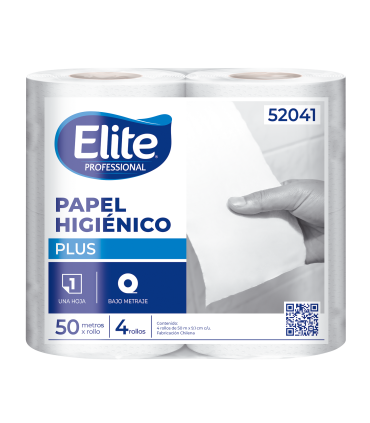 Papel Higiénico Rollo Una Hoja 12 Pq x 4 Un x 50 Mts Elite Professional
