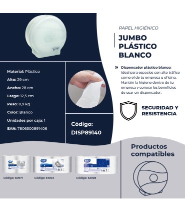 Dispensador Higiénico Jumbo Blanco 1 Un Elite Professional