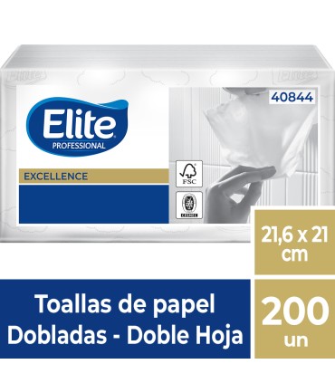Toalla Interfoliada Doble Hoja 18 Pq x 200 Un Elite Professional