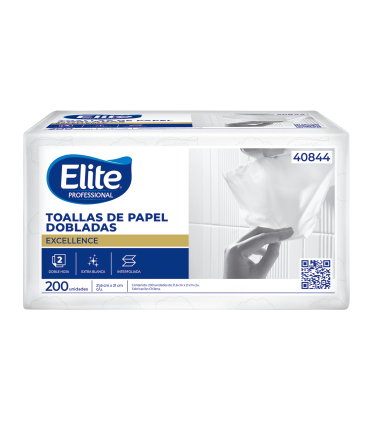 Toalla Interfoliada Doble Hoja 18 Pq x 200 Un Elite Professional