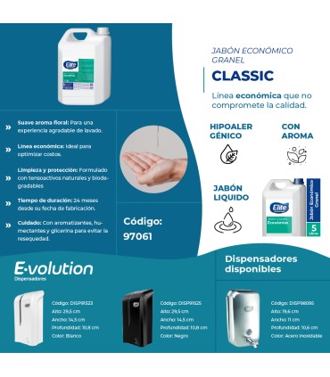 Jabón Líquido Económico Bidón  5 Lts Elite Professional