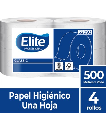 Papel Higiénico Rollo Una Hoja 4 un por 500 mts Elite Professional