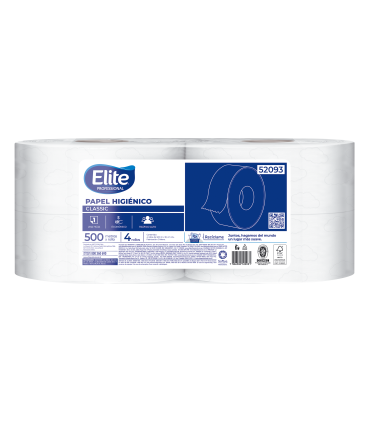 Papel Higiénico Rollo Una Hoja 4 un por 500 mts Elite Professional