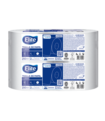 Toalla Rollo Una Hoja 2 Un x 250 Metros Elite Professional