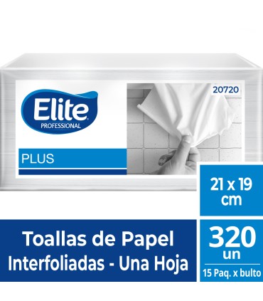 Toalla Interfoliada Una Hoja 15 Pq x 320 Un Elite Professional