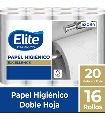 Papel Higienico Doble Hoja 16 Rollos por 20 mts - Elite professional