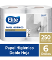 Papel Higienico Doble Hoja 6 Rollos por 250 mts - Elite professional