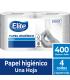 Papel higiénico una hoja  4 Rollos por 400 mts - Elite Professional