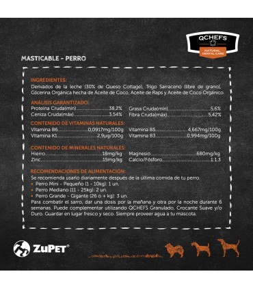 Qchefs Dental Snack Masticable Perro 65 grs