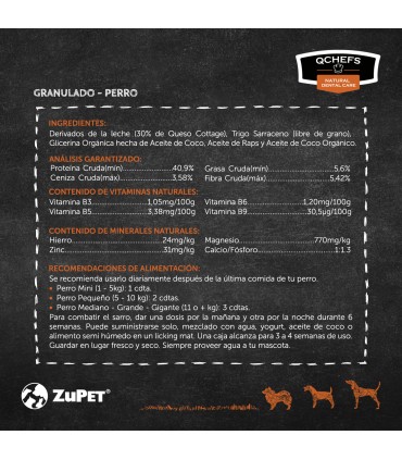 Qchefs Dental Snack Granulado Perro 90 grs