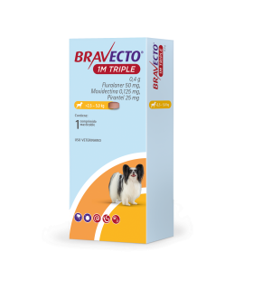 Bravecto 1M Triple 0,4 G - 2,5 a 5 kgs